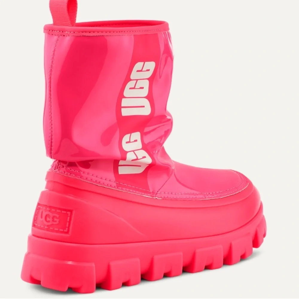 Ugg Classic Brellah Mini Boot Super Coral Pink Scrunched Kids Girls 3